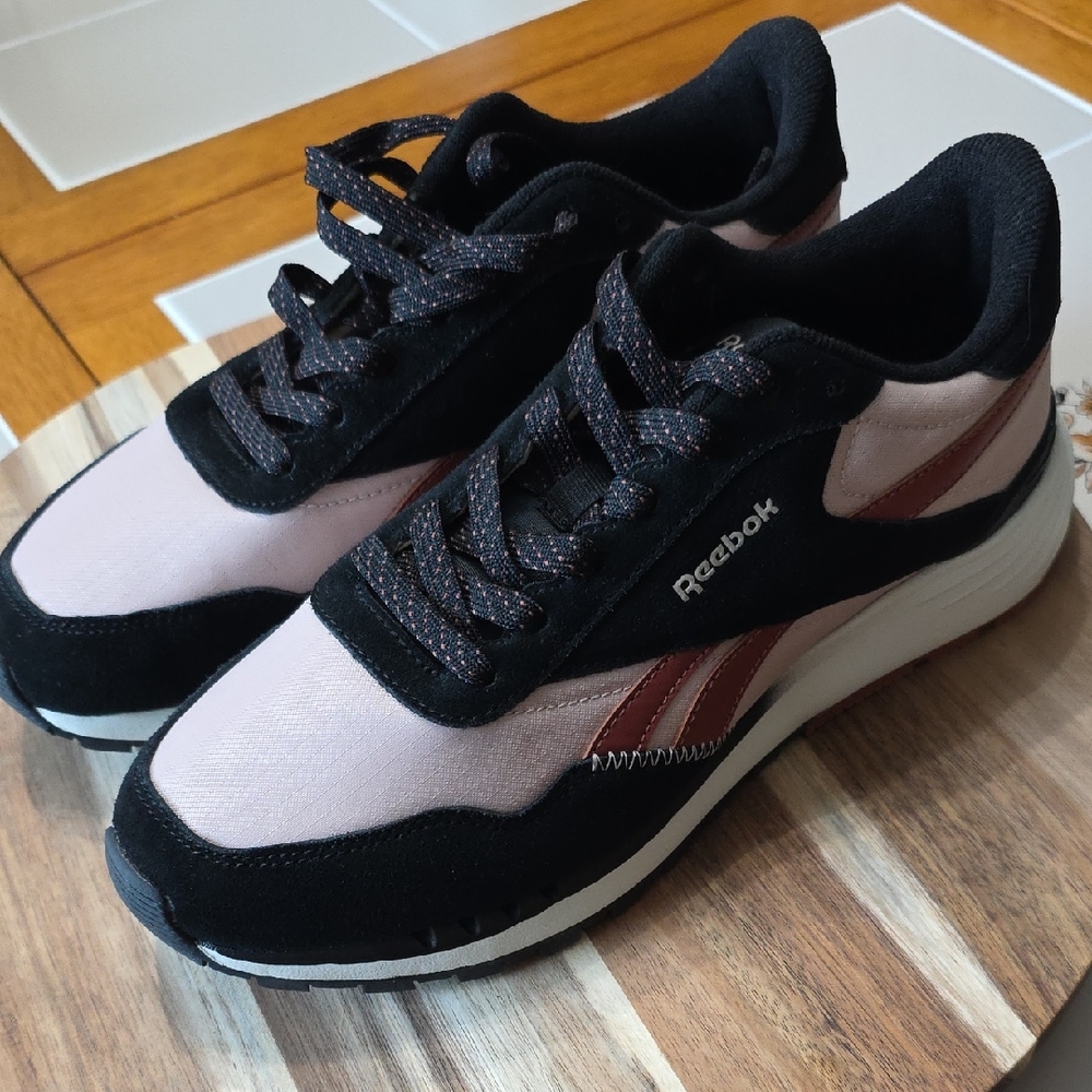 Reebok Black and Pink Athletic Sneakers